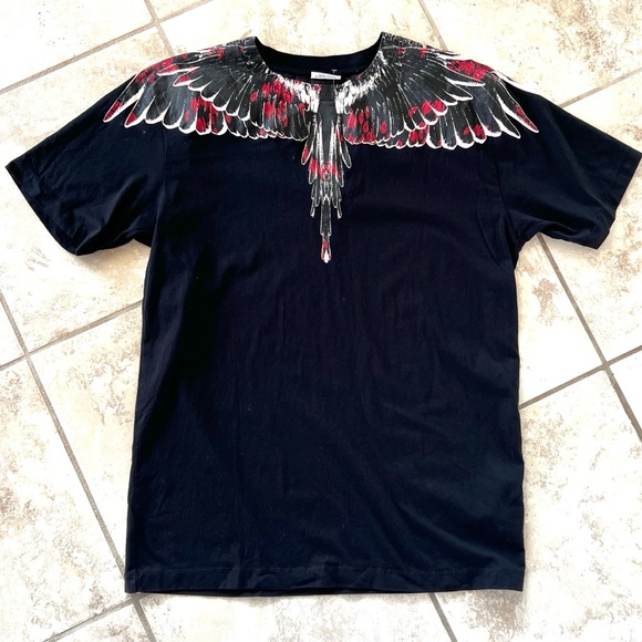 Marcelo Burlon County of Milan Black Icon Wings Short Sleeve T-Shirt Medium NWOT - Picture 9 of 12